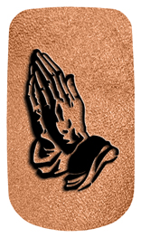 DAROYAL-516-BK-SH-CP Black Praying Hands Shimmer Copper Background